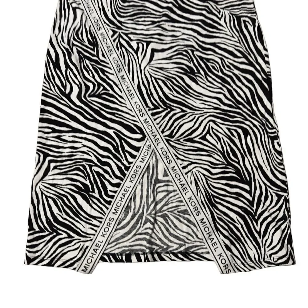MICHAEL Michael Kors Black & White Zebra Sleeveless Jersey Dress MEDIUM - Picture 5 of 14